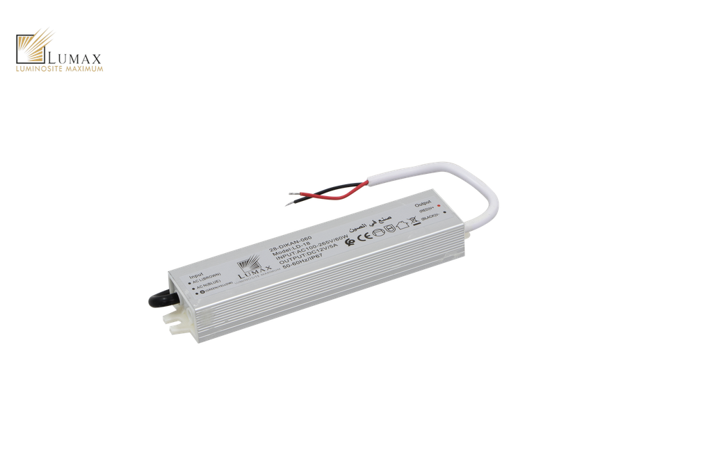 28-DIKAN-060-TRANSFORMATEUR ETANCHE 5A 12V IP67 DIKAN