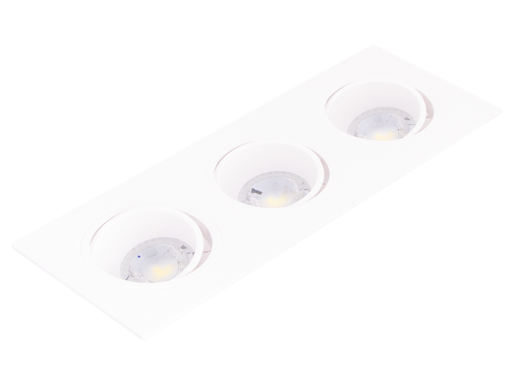 22-1-OSTANIA-3B-SPOT 3*GU10 A ENCASTRER RECTANGULAIRE ORIENTABLE PVC