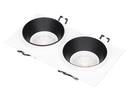 221-FICUS-340-CADRE SPOT GU10 DOUBLE FIXE A ENCASTRER RECTANGULAIRE ALUMINIUM